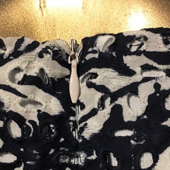 BEIGE BY ECI Blue & White Cotton Eyelet Dress - Picture 9 of 12